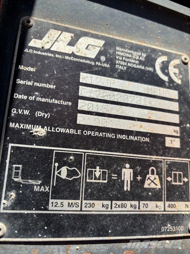 JLG X 17 J Plus رافعات سلة مفصلية