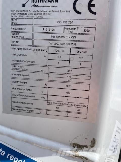 Ruthmann Ecoline 230 المنصات الهوائية المثبتة على شاحنة