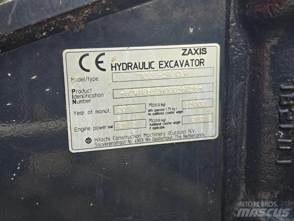 Hitachi ZX55U-5A CLR حفارات صغيرة أقل من 7 طن (حفارات صغيرة)