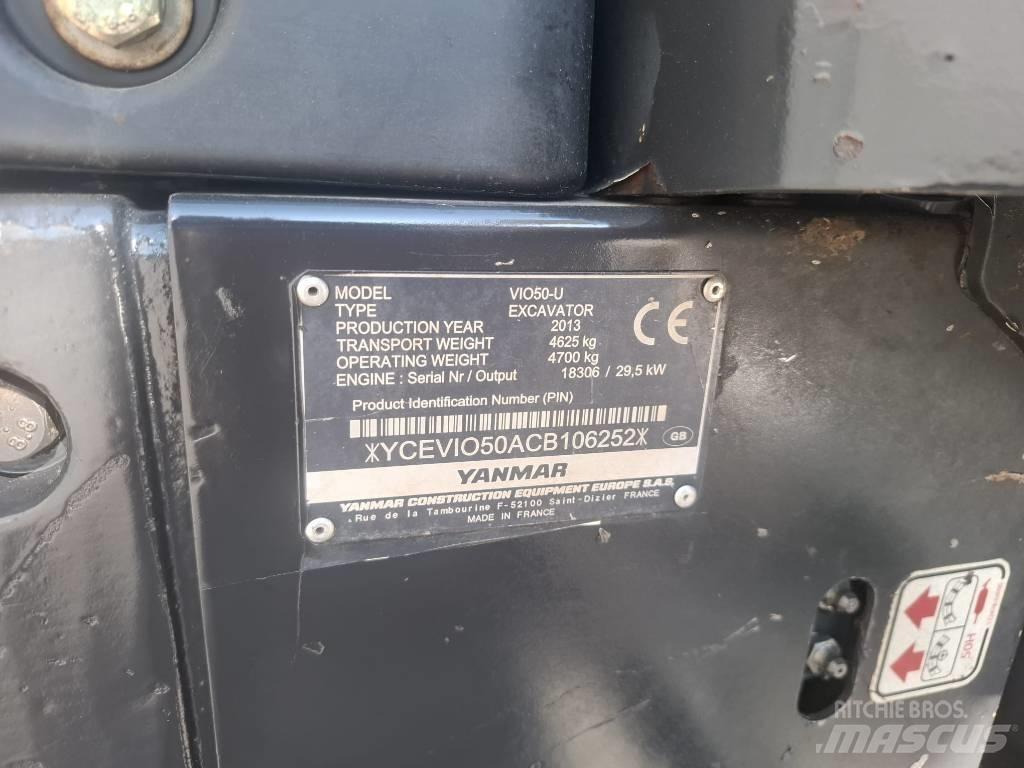 Yanmar Vio 50 U حفارات صغيرة أقل من 7 طن (حفارات صغيرة)
