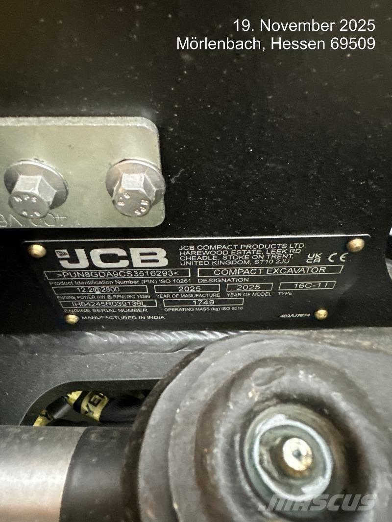 JCB 16C-1 حفارات صغيرة أقل من 7 طن (حفارات صغيرة)