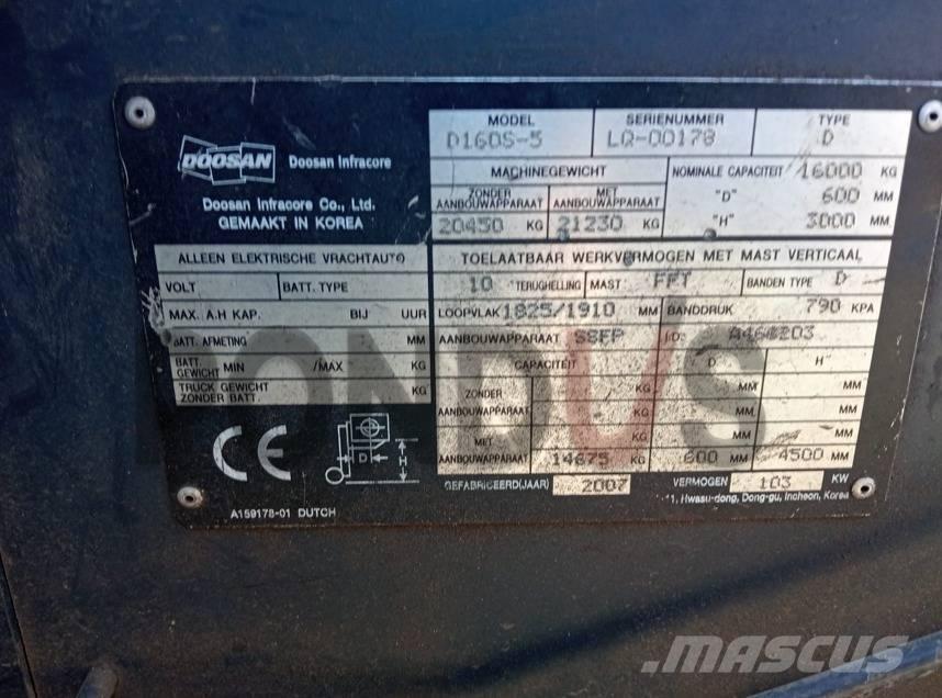 Doosan D160S-5 شاحنات الديزل