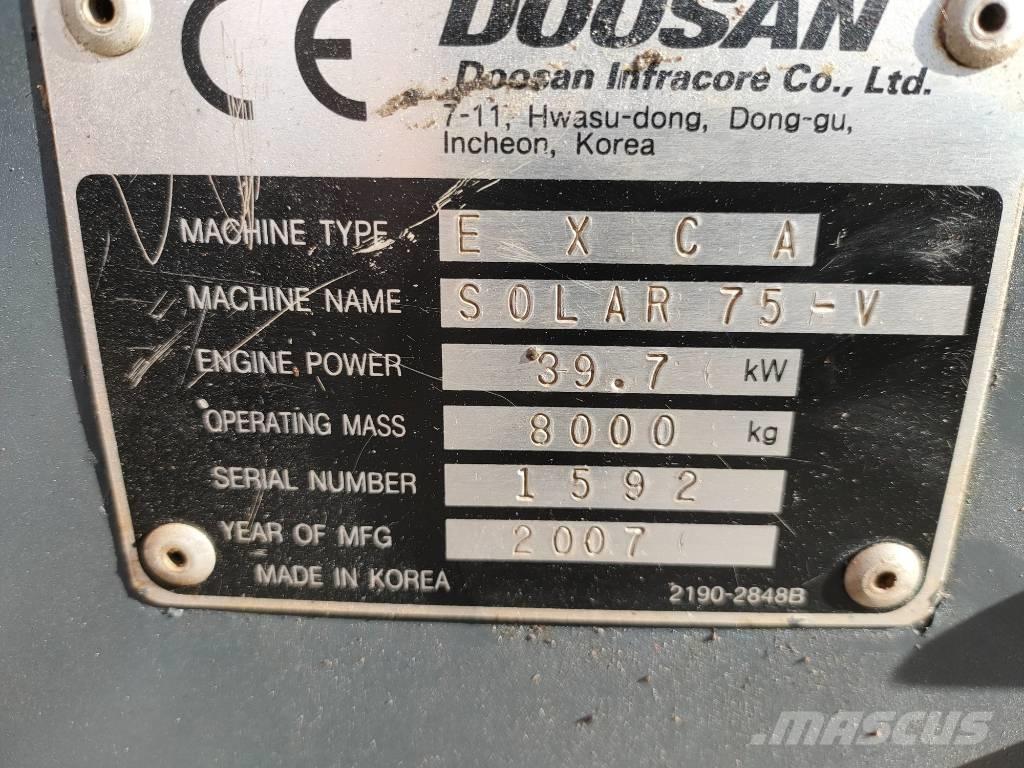Daewoo Solar 75 حفارات وسط 7 طن - 12 طن