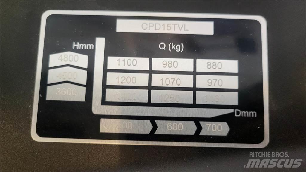  CPD15TVL T4800 شاحنات ذات رافعات شوكية تعمل بالكهرباء