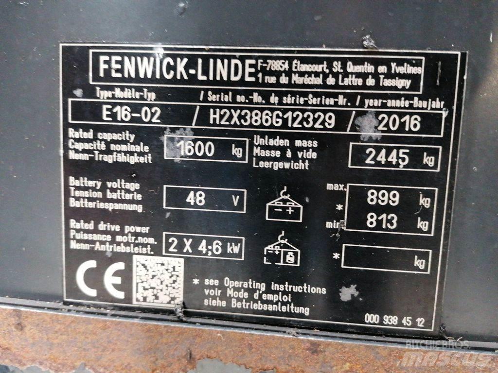 Linde E16-02 شاحنات ذات رافعات شوكية تعمل بالكهرباء