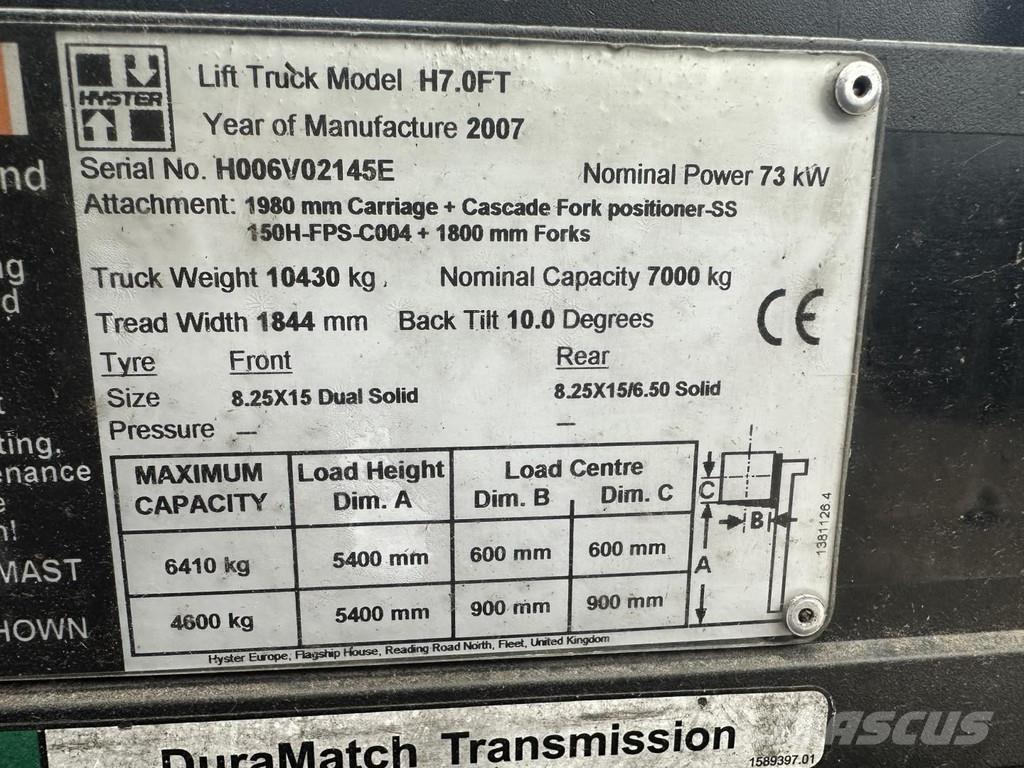 Hyster H7.0FT شاحنات LPG