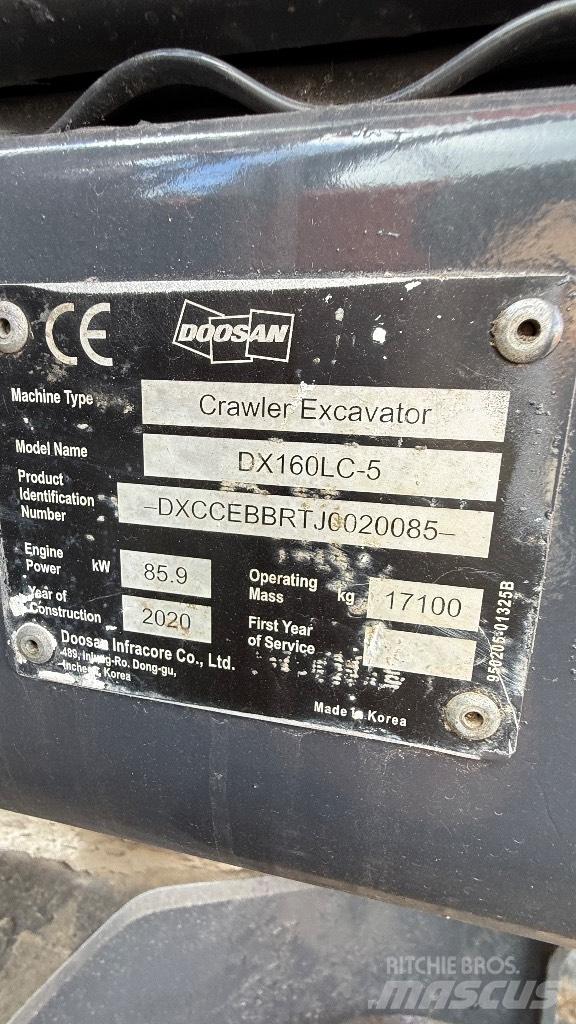 Doosan DX160LC-5 حفارات زحافة