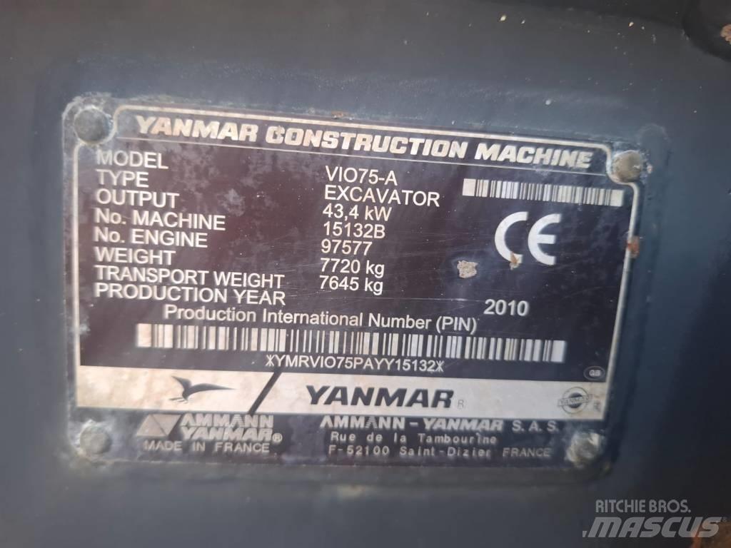 Yanmar Vio 75 A حفارات وسط 7 طن - 12 طن