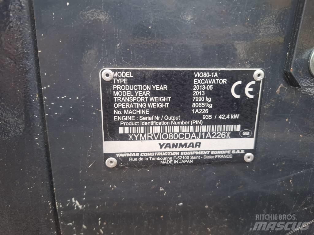 Yanmar Vio 80-1A حفارات وسط 7 طن - 12 طن