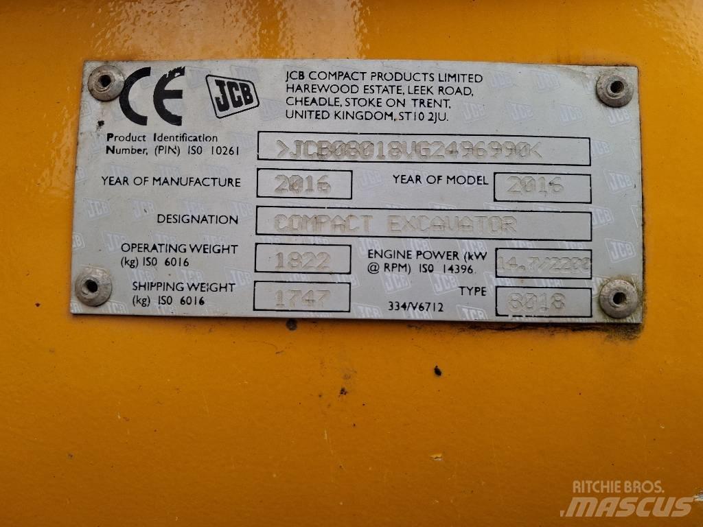 JCB 8018 CTS حفارات صغيرة أقل من 7 طن (حفارات صغيرة)