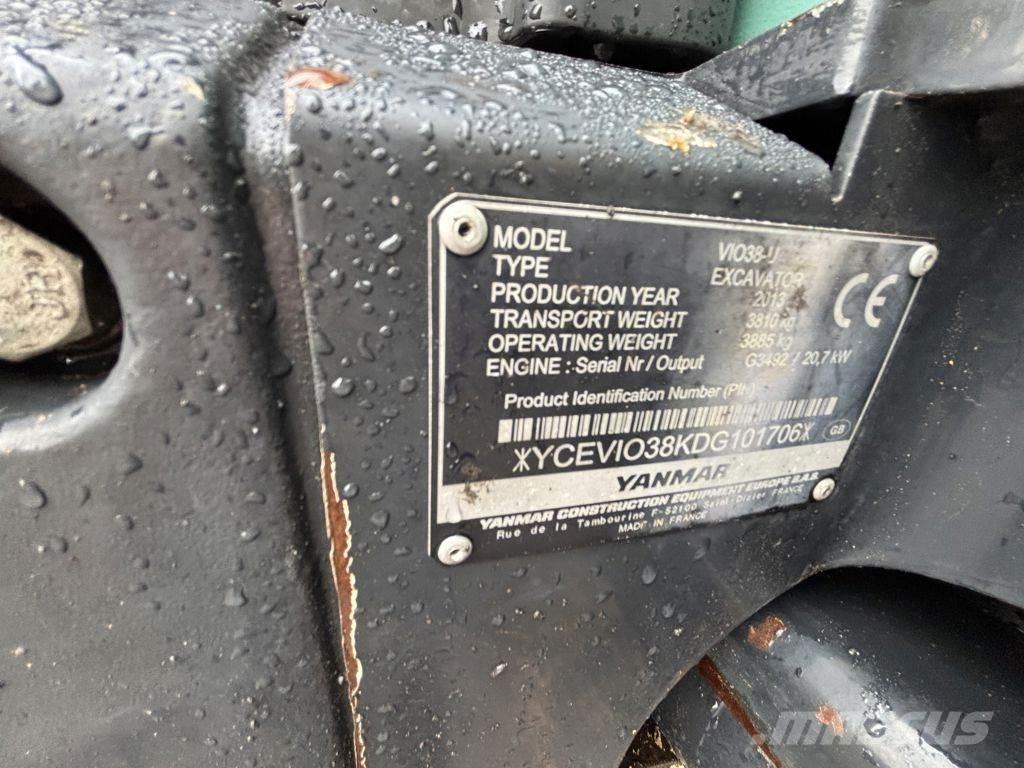 Yanmar VIO38 حفارات صغيرة أقل من 7 طن (حفارات صغيرة)