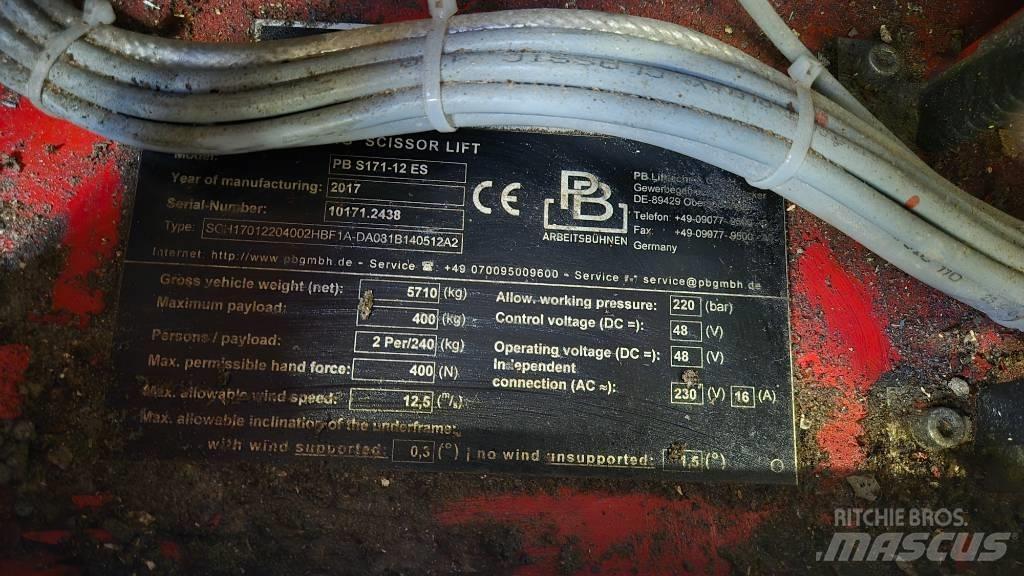 PB S 171-12 ES رافعات مقصية الشكل
