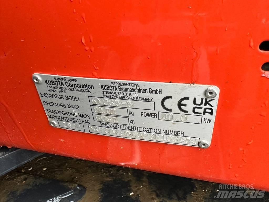 Kubota KX 085-5 2PGL حفارات وسط 7 طن - 12 طن