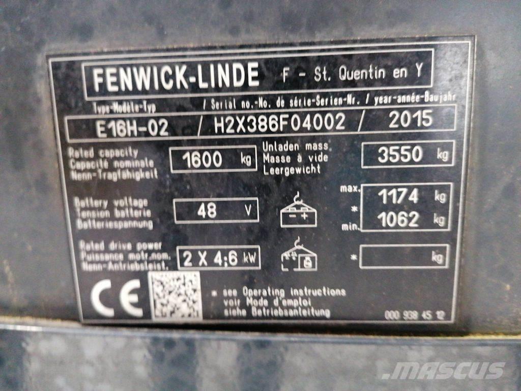 Linde E16H-02 شاحنات ذات رافعات شوكية تعمل بالكهرباء