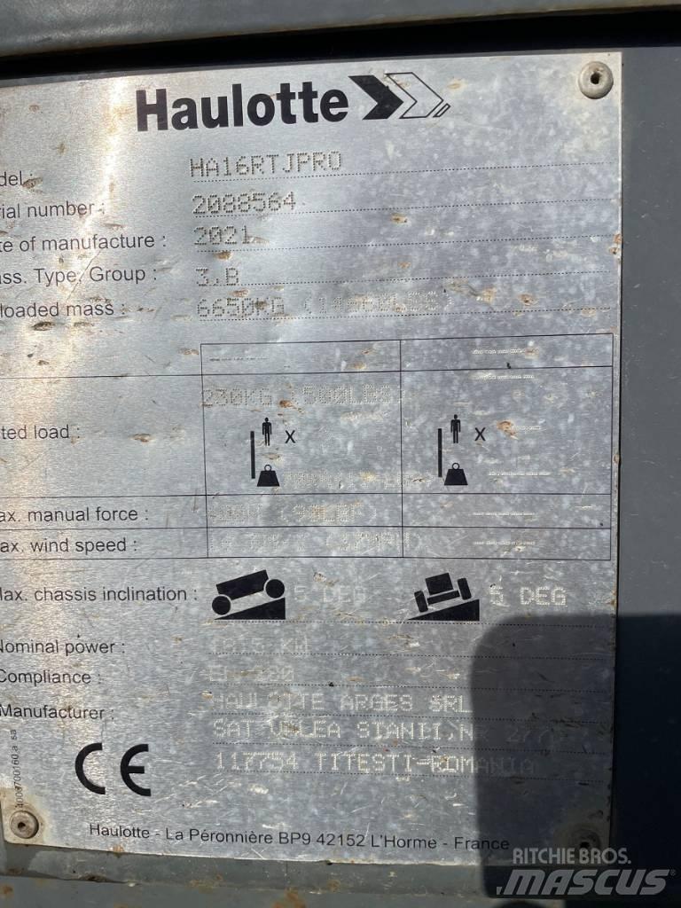 Haulotte HA16RTJ PRO رافعات ذراع ذاتية الحركة مدمجة
