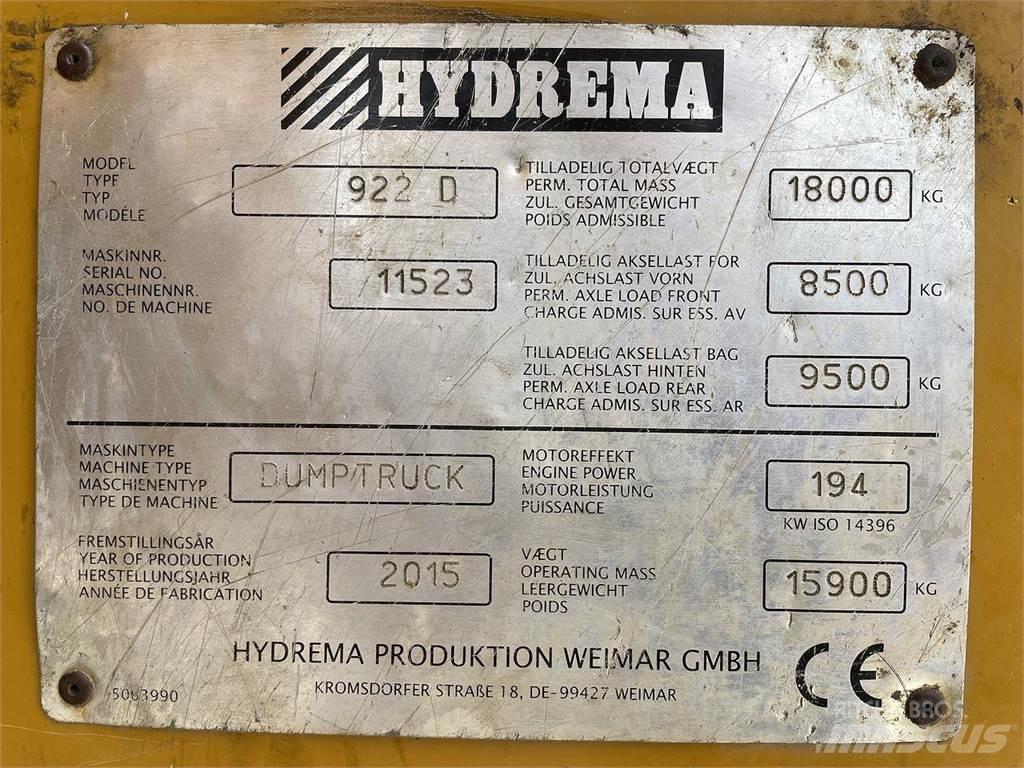 Hydrema 922D عربات نقل قلابة للمواقع