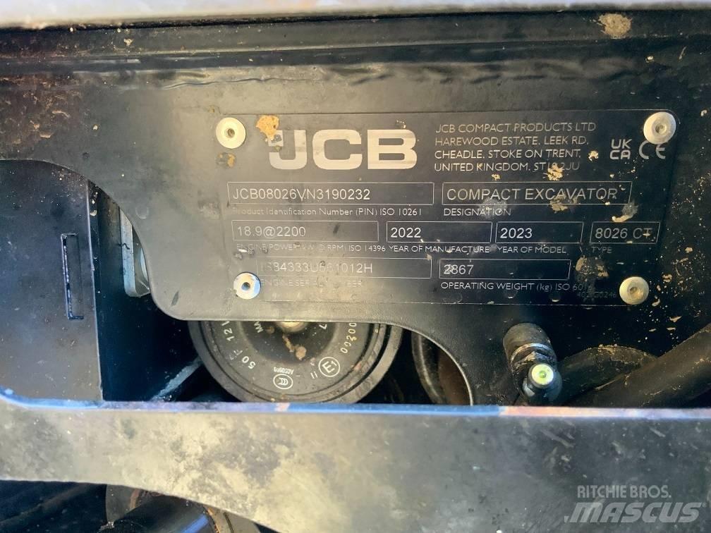 JCB 8026 CTS حفارات صغيرة أقل من 7 طن (حفارات صغيرة)