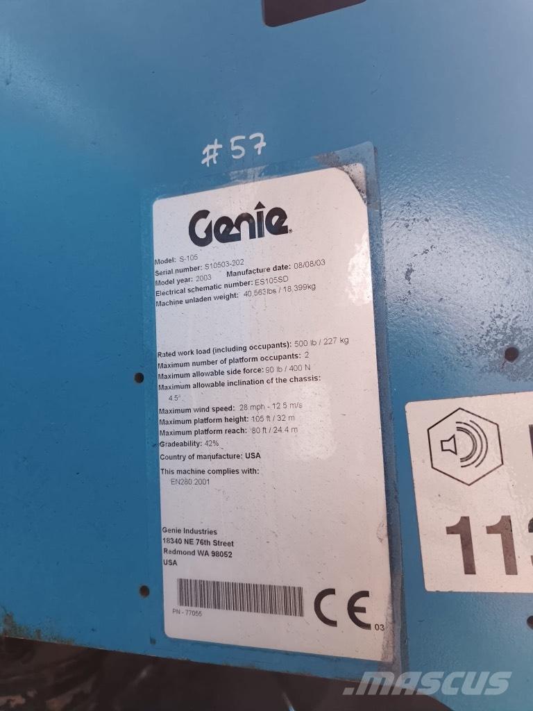 Genie S 105 رافعات سلة تلسكوبية