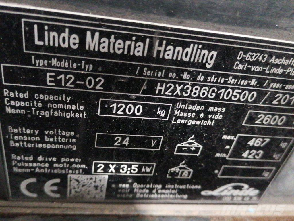 Linde E12-02 شاحنات ذات رافعات شوكية تعمل بالكهرباء