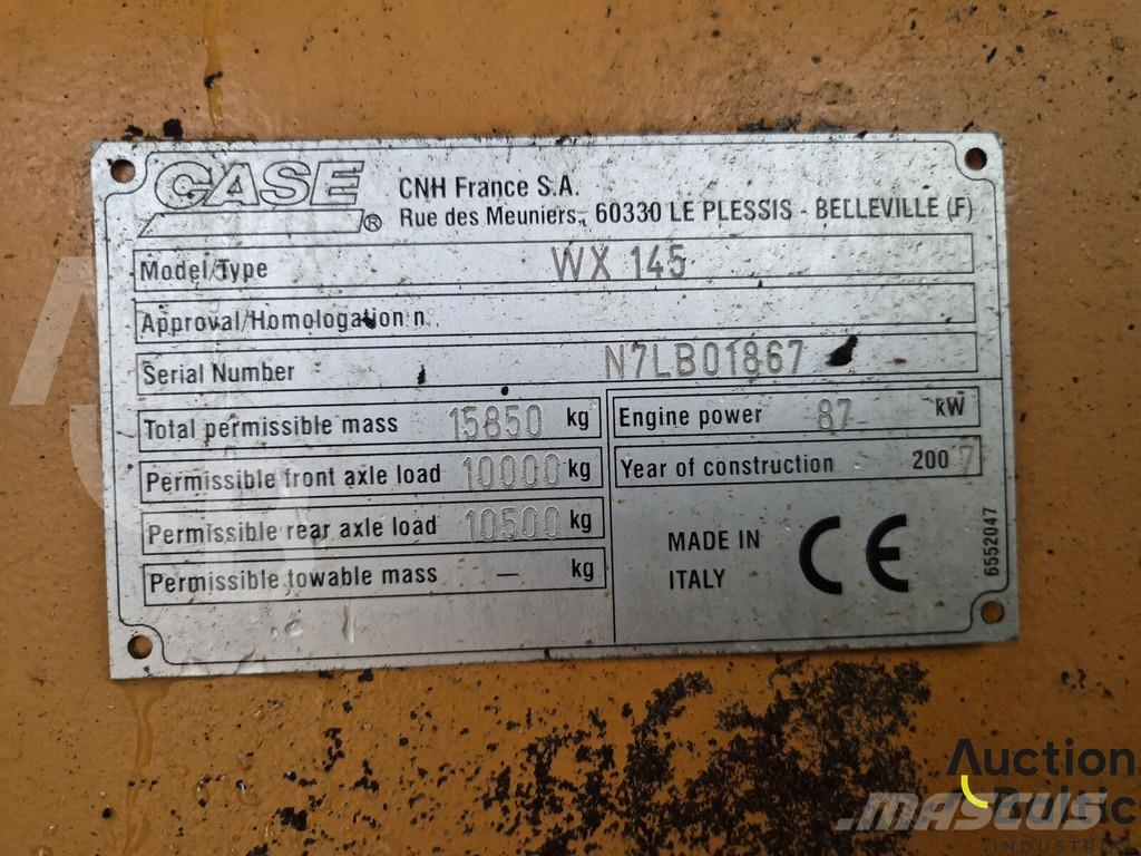 CASE WX 145 حفارات بعجل