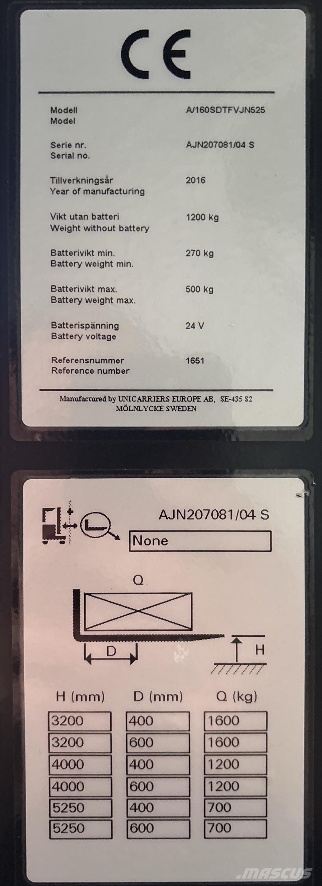 Atlet A160 شاحنات مناولة ذاتية الدفع