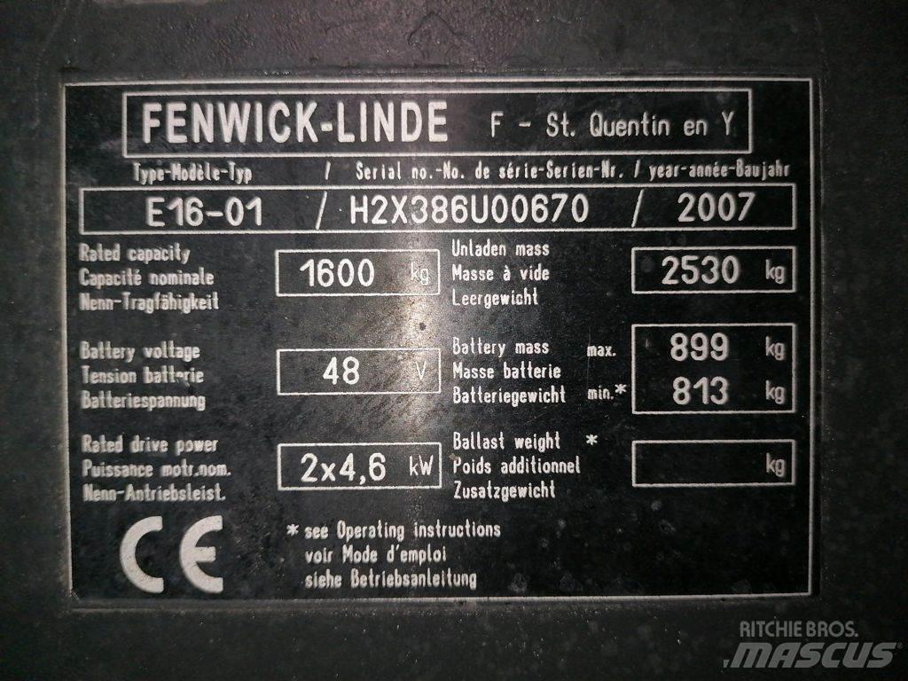 Linde E16-01 شاحنات ذات رافعات شوكية تعمل بالكهرباء