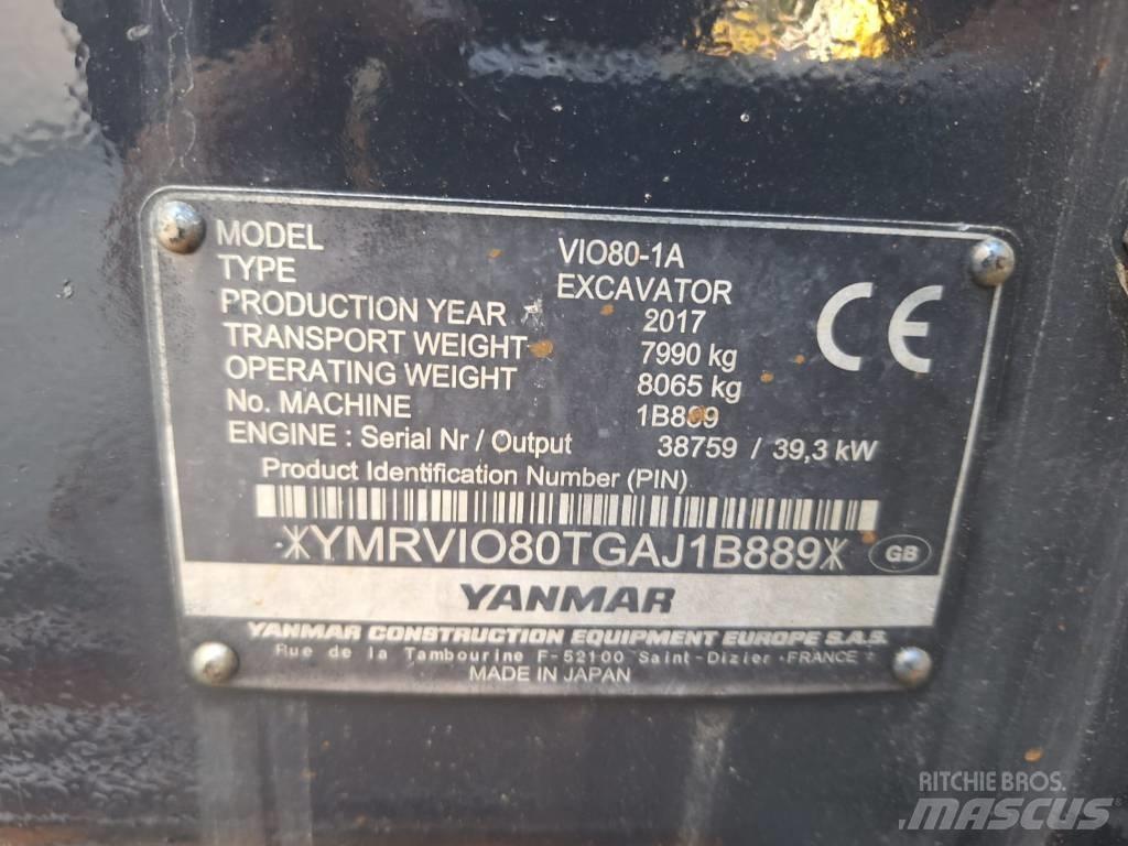 Yanmar Vio 80-1A حفارات وسط 7 طن - 12 طن