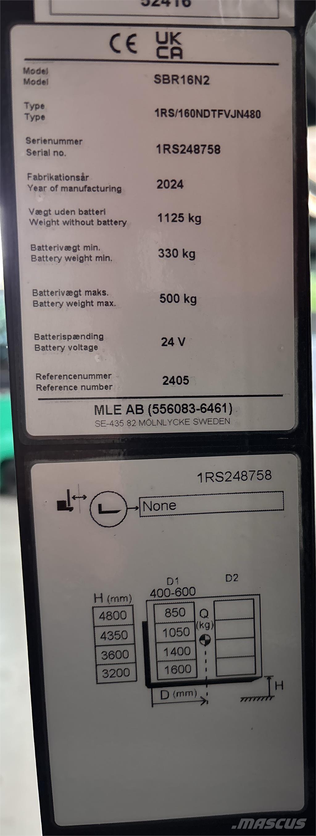 Mitsubishi SBR16N2 شاحنات مناولة ذاتية الدفع