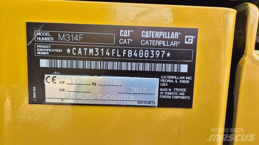 CAT M 314 F حفارات بعجل