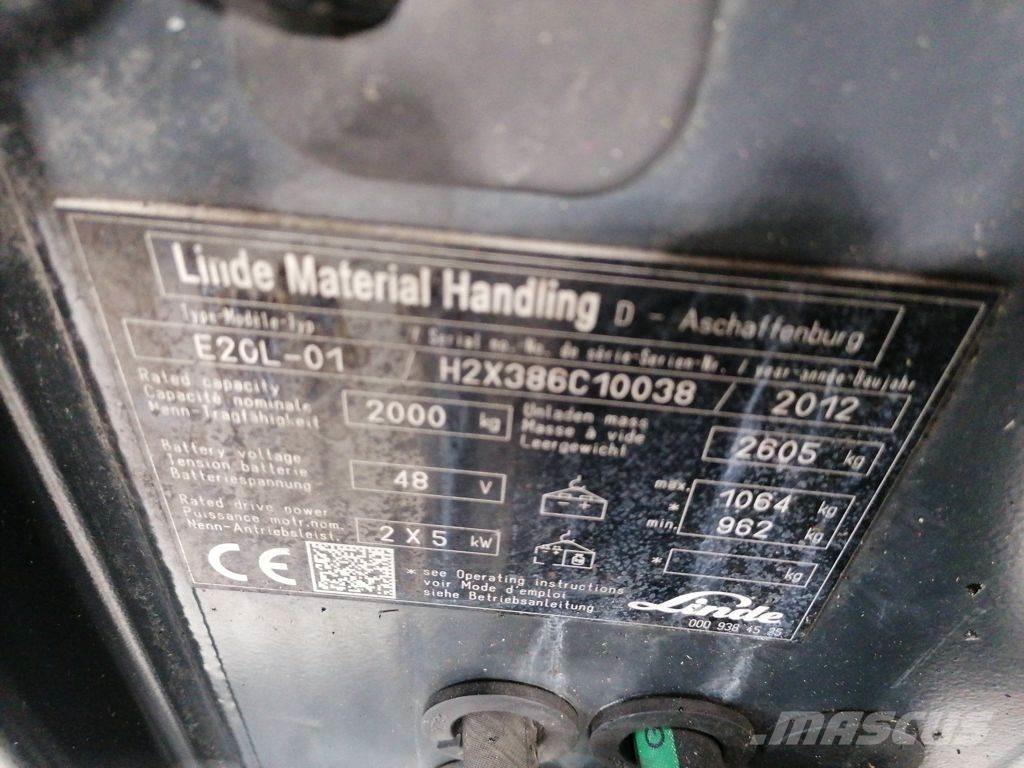 Linde E20L-01 شاحنات ذات رافعات شوكية تعمل بالكهرباء
