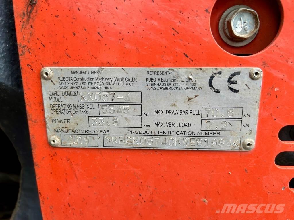 Kubota KX 057-4 حفارات صغيرة أقل من 7 طن (حفارات صغيرة)