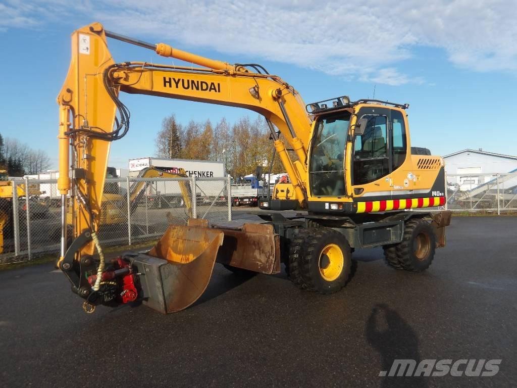 Hyundai R 140 W حفارات بعجل