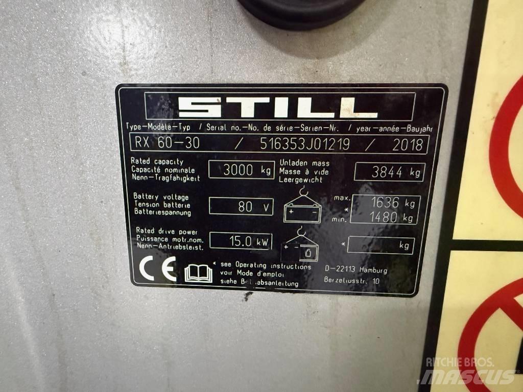 Still RX 60-30 شاحنات ذات رافعات شوكية تعمل بالكهرباء