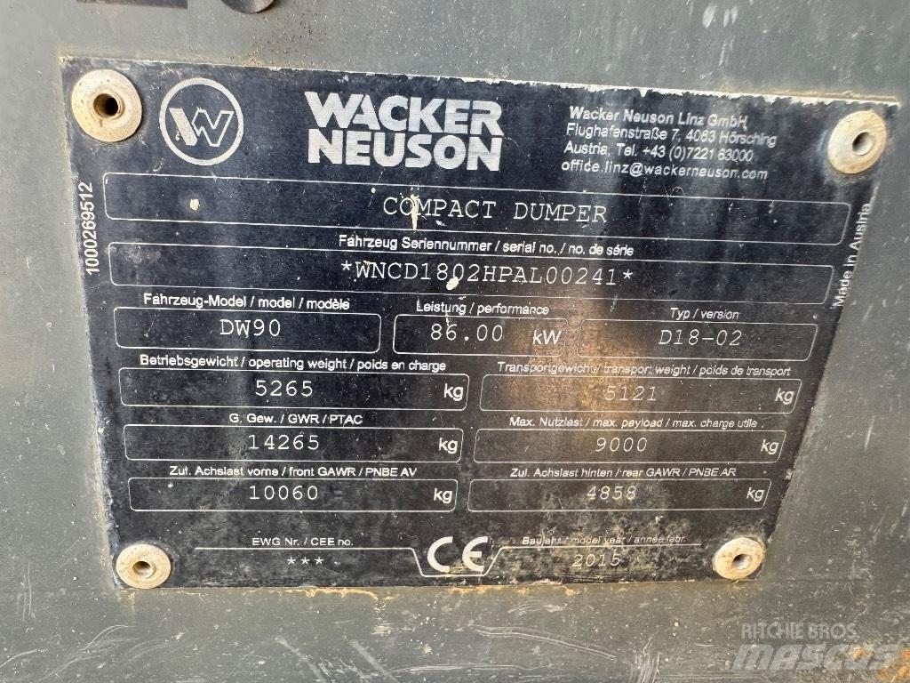 Wacker Neuson DW 90 عربات نقل قلابة للمواقع