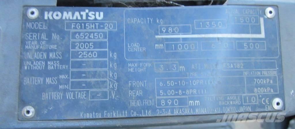 Komatsu FG 15 HT-20 شاحنات LPG