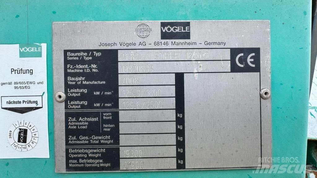 Vögele Super 1800-2 معدات السفلتة