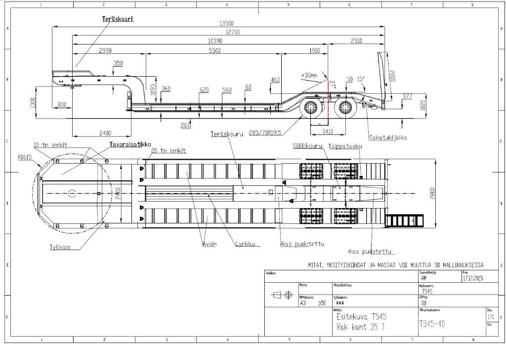 Siimet T545-37 نصف مقطورة مسطحة منخفضة