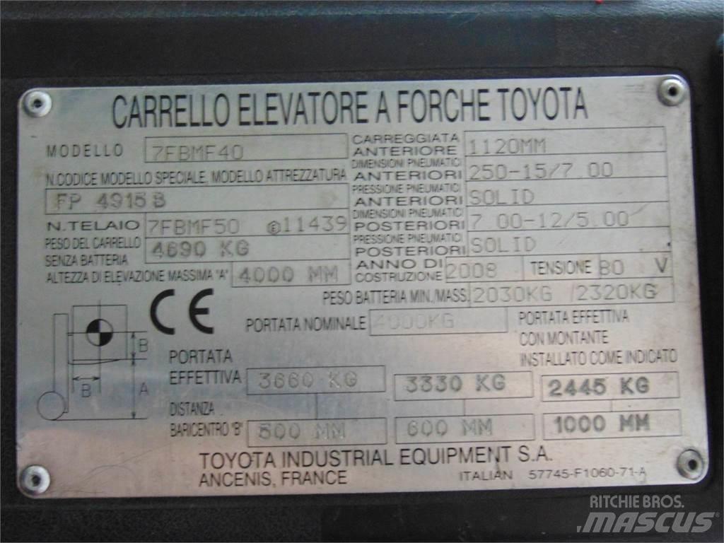 Toyota 7FBMF40 شاحنات ذات رافعات شوكية تعمل بالكهرباء