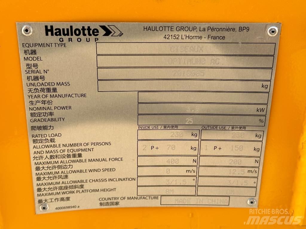 Haulotte OPTIMUM 8 رافعات مقصية الشكل