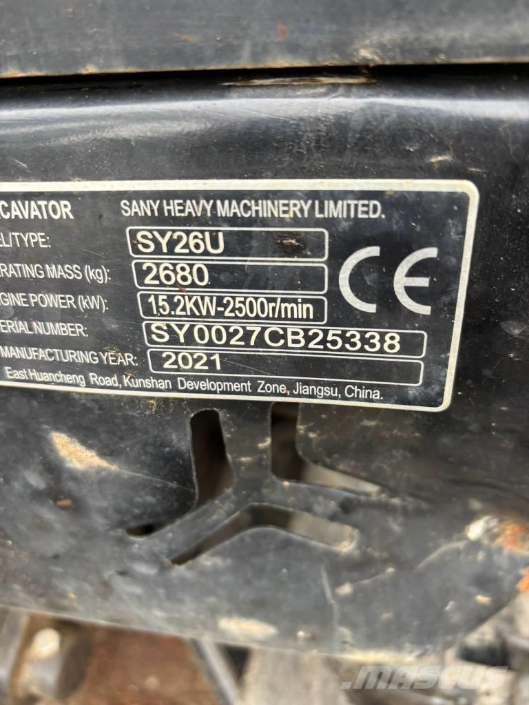 Sany SY 26 U حفارات صغيرة أقل من 7 طن (حفارات صغيرة)