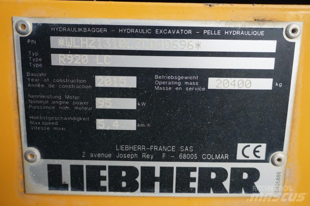Liebherr R 920 LC حفارات زحافة