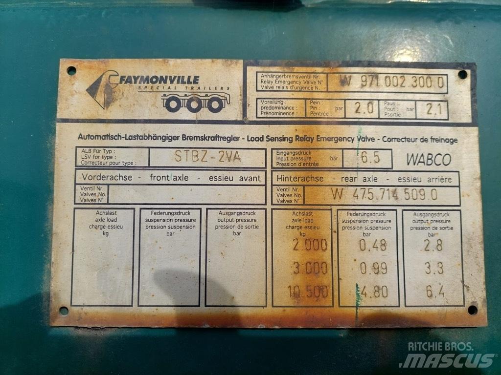 Faymonville STBZ-2VA نصف مقطورة مسطحة منخفضة