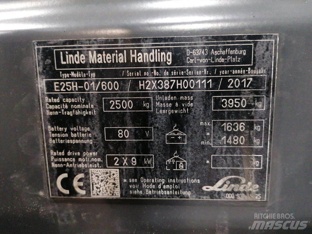 Linde E25H-01/600 شاحنات ذات رافعات شوكية تعمل بالكهرباء