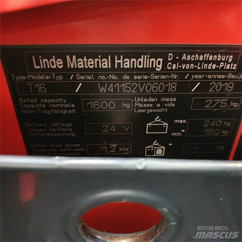 Linde T16 Li-Ion معدات الرفع منخفض المستوى