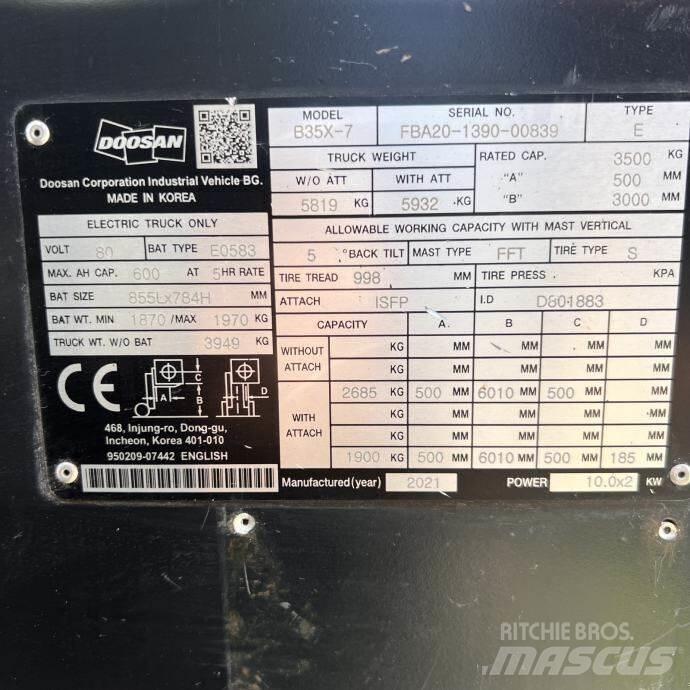 Doosan B35X-7 شاحنات ذات رافعات شوكية - أخرى