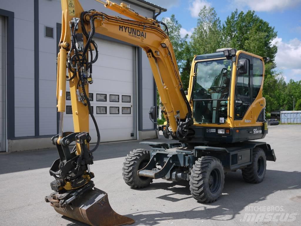 Hyundai R 55W-9A حفارات بعجل