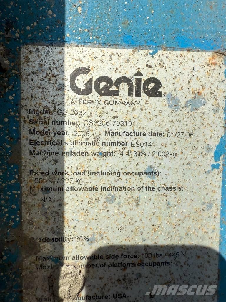 Genie GS 2632 رافعات مقصية الشكل