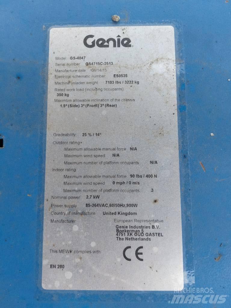 Genie GS4047 رافعات مقصية الشكل