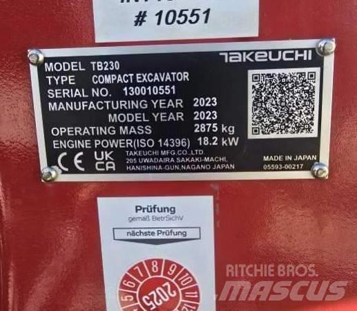Takeuchi TB 230 حفارات صغيرة أقل من 7 طن (حفارات صغيرة)