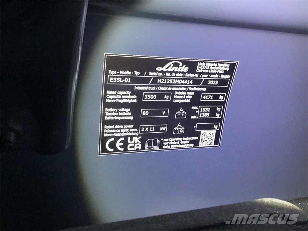 Linde E35L شاحنات ذات رافعات شوكية تعمل بالكهرباء